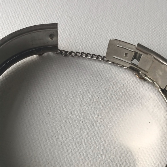 Vintage Calla Lily Silver Hinged Bracelet / Bangle - Picture 9 of 9